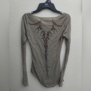 Chinese y2k asymmetrical top